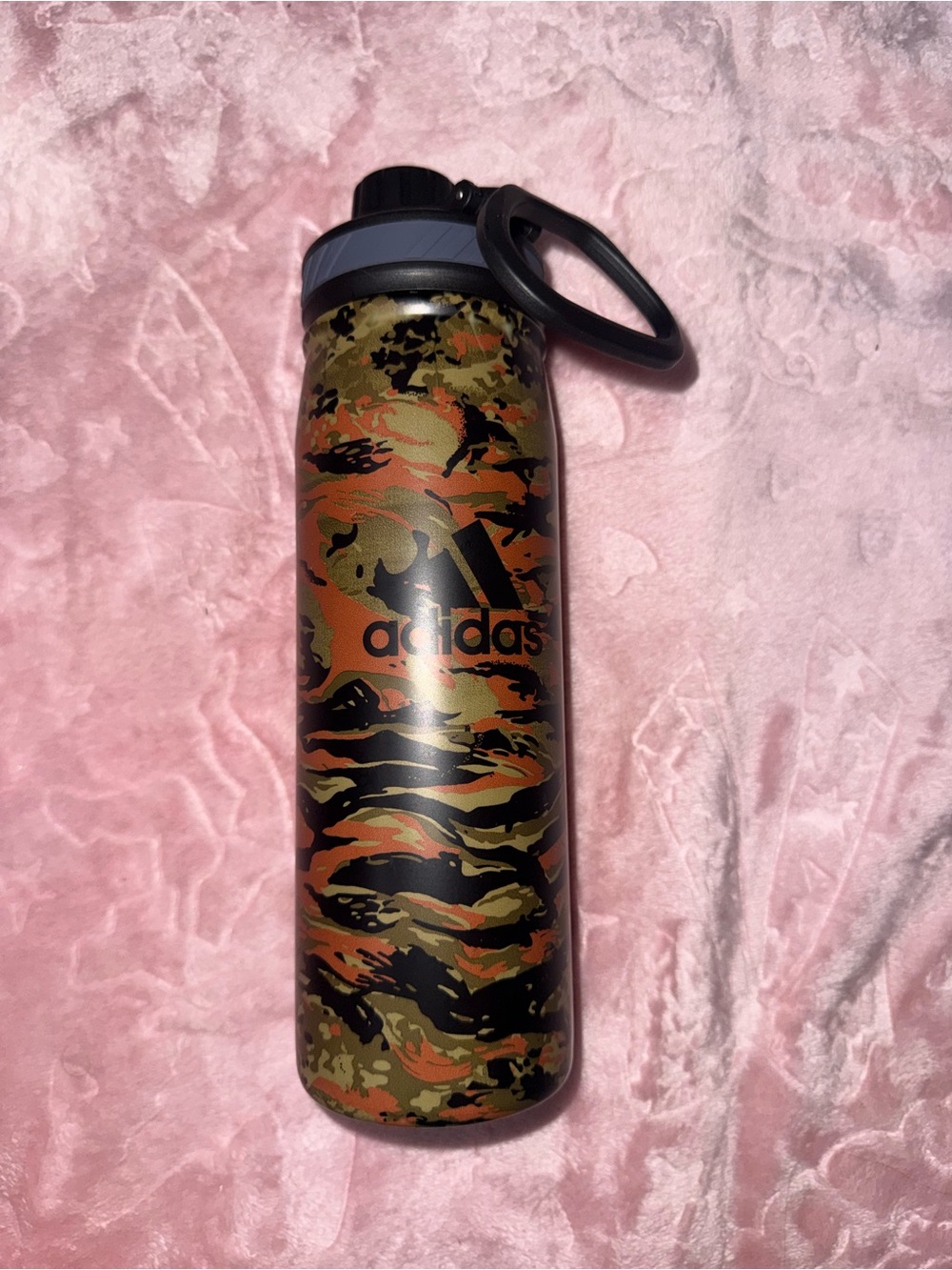 adidas Camo Stainless Bottle - Orange, Olive & Black